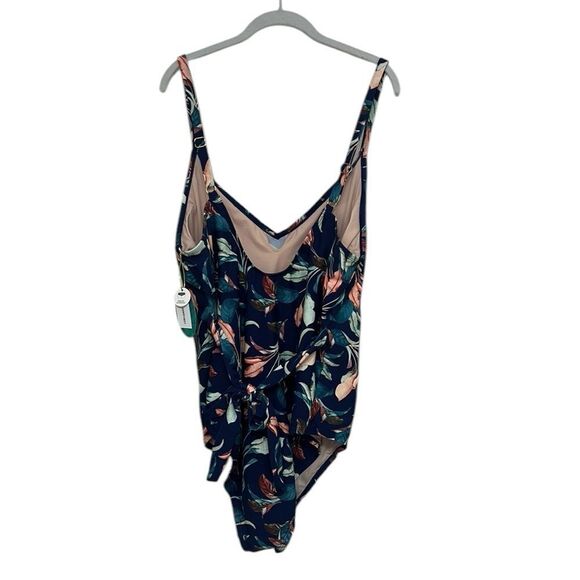 One Piece Swimsuit Woman’s Size 24W Mynah Leaves Tummy Control Medium Coverage - Picture 6 of 11